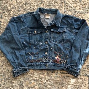 Disney girls Jean jacket with Minnie Mouse embroidery